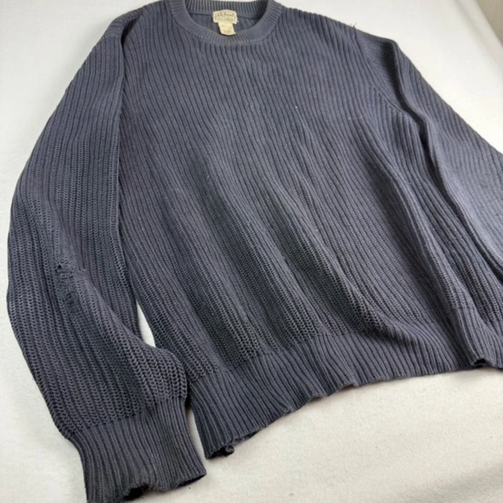LL Bean Men's Cotton Crewneck‎ Pullover Sweater Dark Gray XL Regular